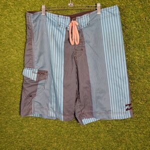Billabong‎ Mens Striped Swim Trunks Board Shorts Size 36